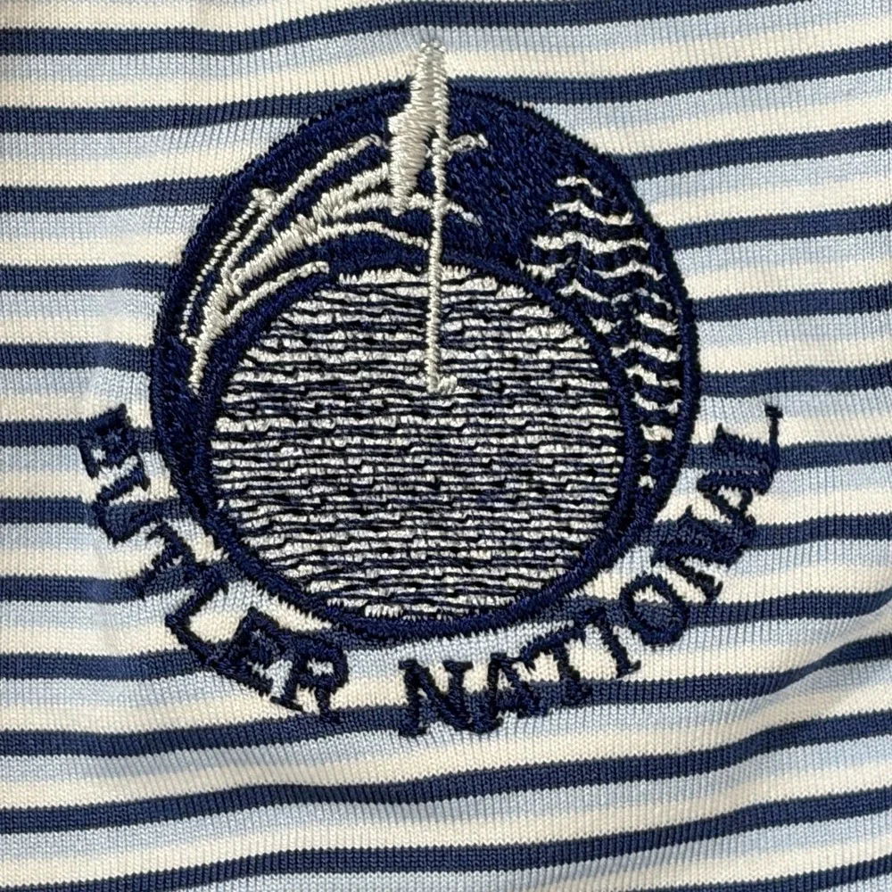 RLX‎ Ralph Lauren Golf Polo Shirt Butler National Performance Blue Striped XL
